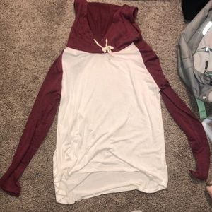 Crop top hooded sweatshirt